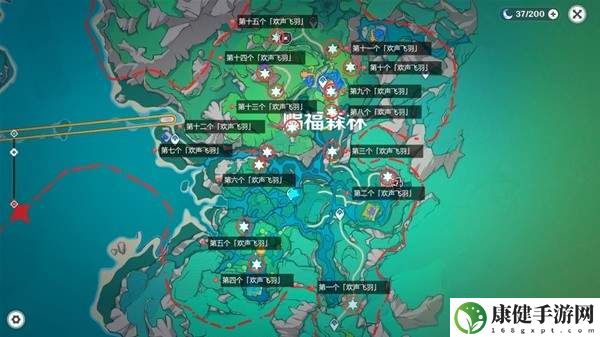 原神赐福森林欢声飞羽全位置图文攻略-赐福森林欢声飞羽全位置一览
